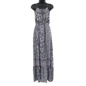 Native Chic Maxi Dress Womens S Gray Boho Romantic Pretty Feminine Relaxed Beach
